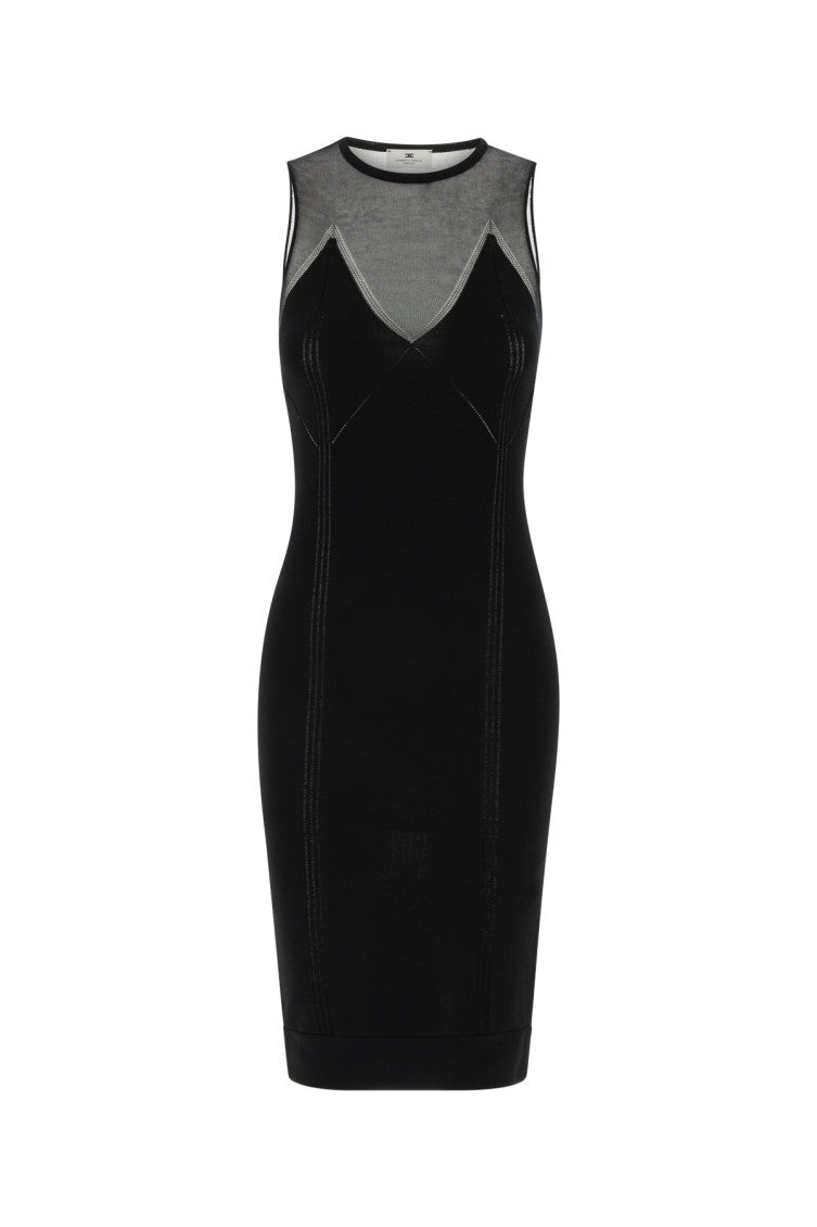 Black Round Neck Midi Dress 3
