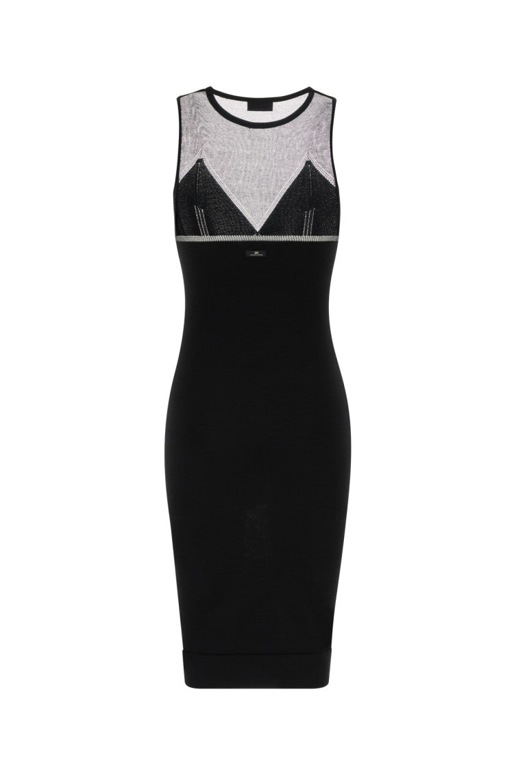 Black Round Neck Midi Dress 4