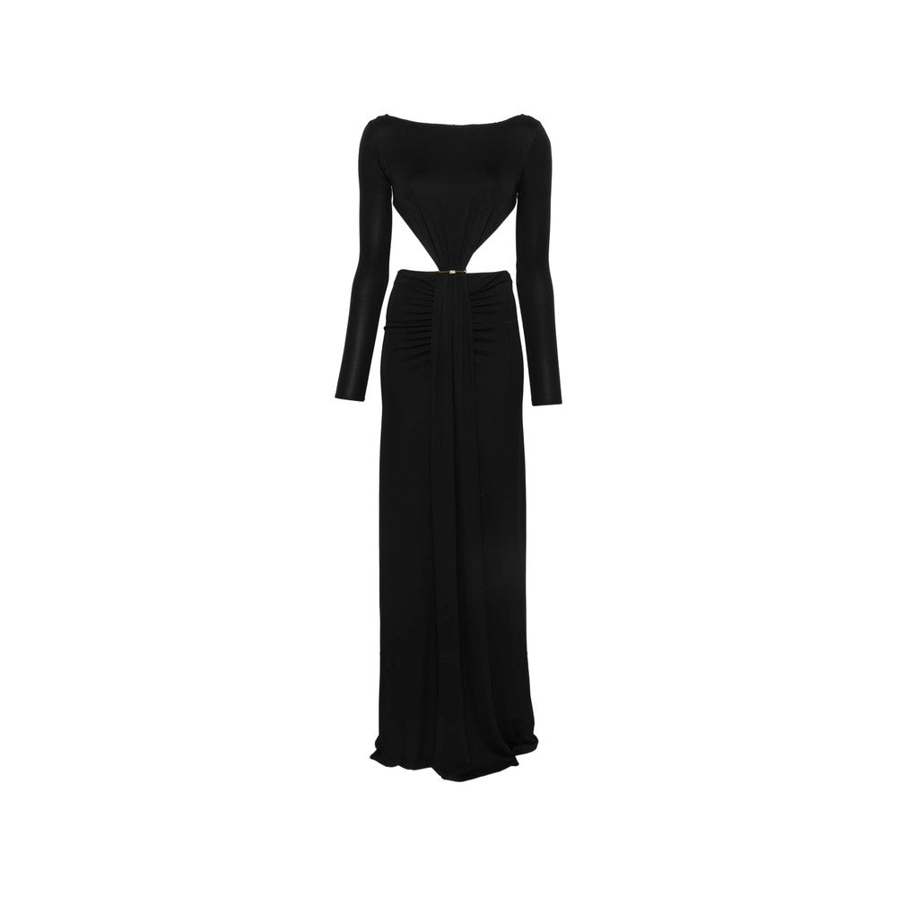 Black Boat Neck Maxi Dress 3