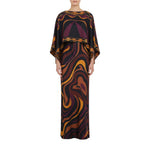 Multicolor Boat Neck Full Length Dress 1
