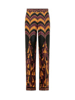 Multicolor Straight Flat Front Pants 1