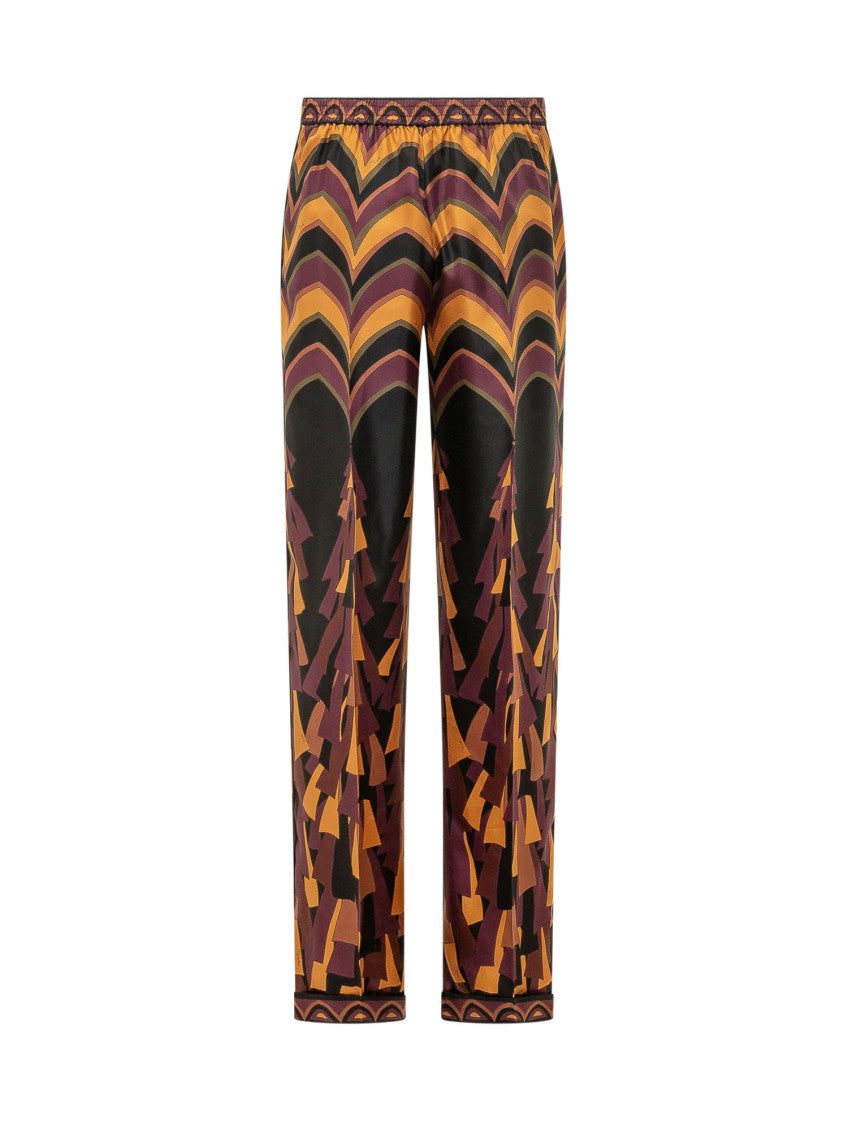 Multicolor Straight Flat Front Pants 2
