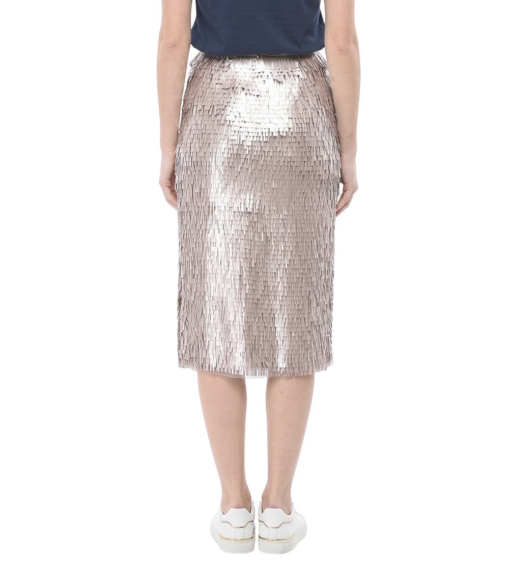 Pink Embellished Knee Length Skirt 2