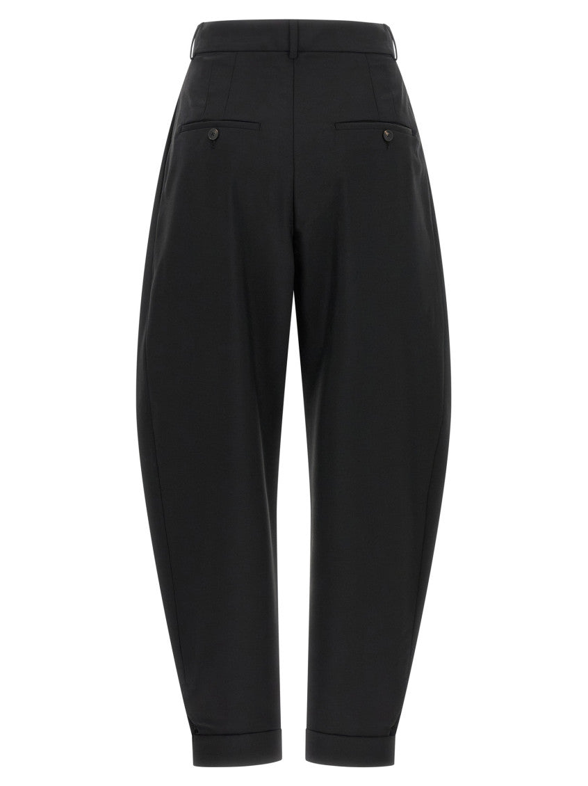 Black Tapered Pleated Pants 2