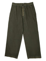 Olive Relaxed Pleated Trousers 1