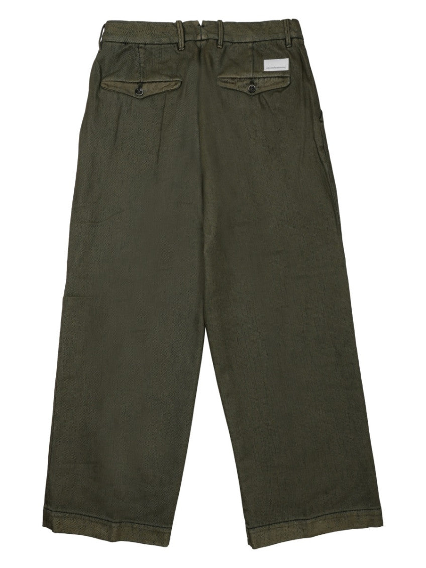 Olive Relaxed Pleated Trousers 2