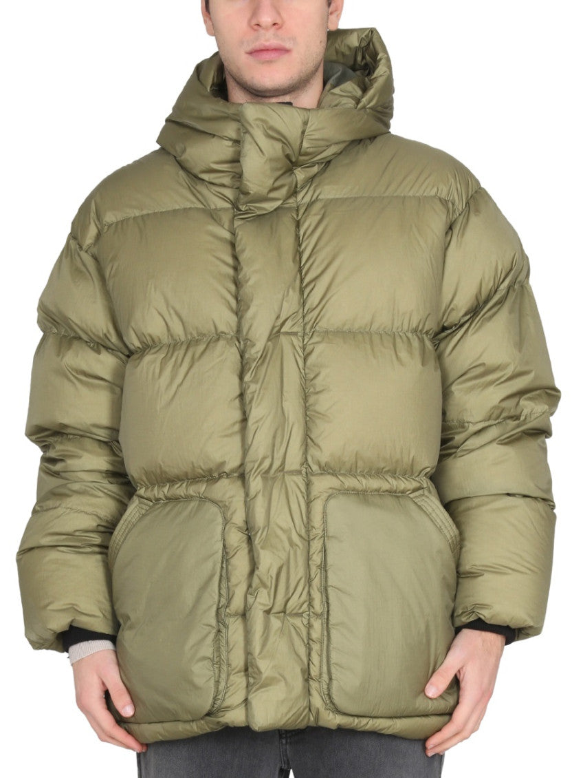 Olive Quilted Hood Jacket 1