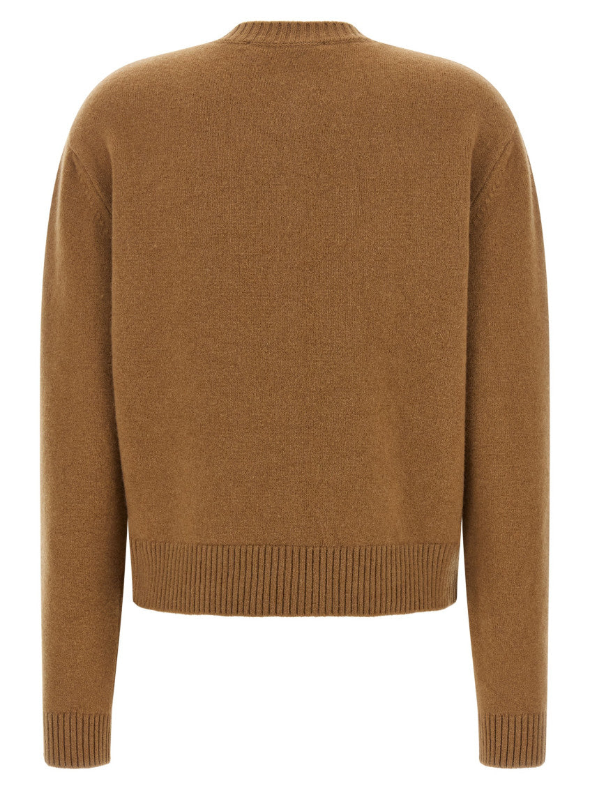 Brown Knitted Crew Neck Sweater 2