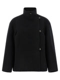 Black Mock Collar Trench Coat 1