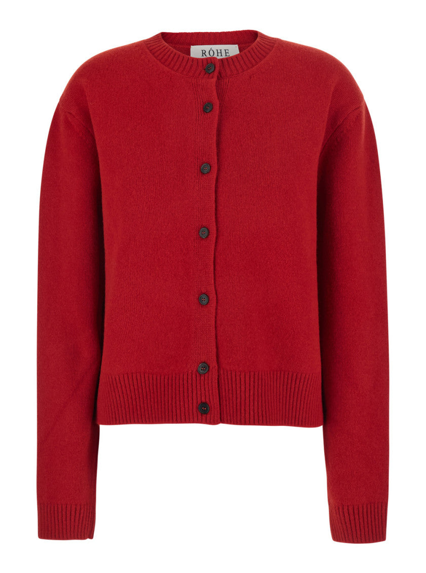 Red Knitted Crew Neck Sweater 1