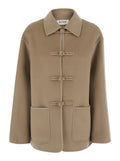 Beige Shirt Collar Trench Coat 1