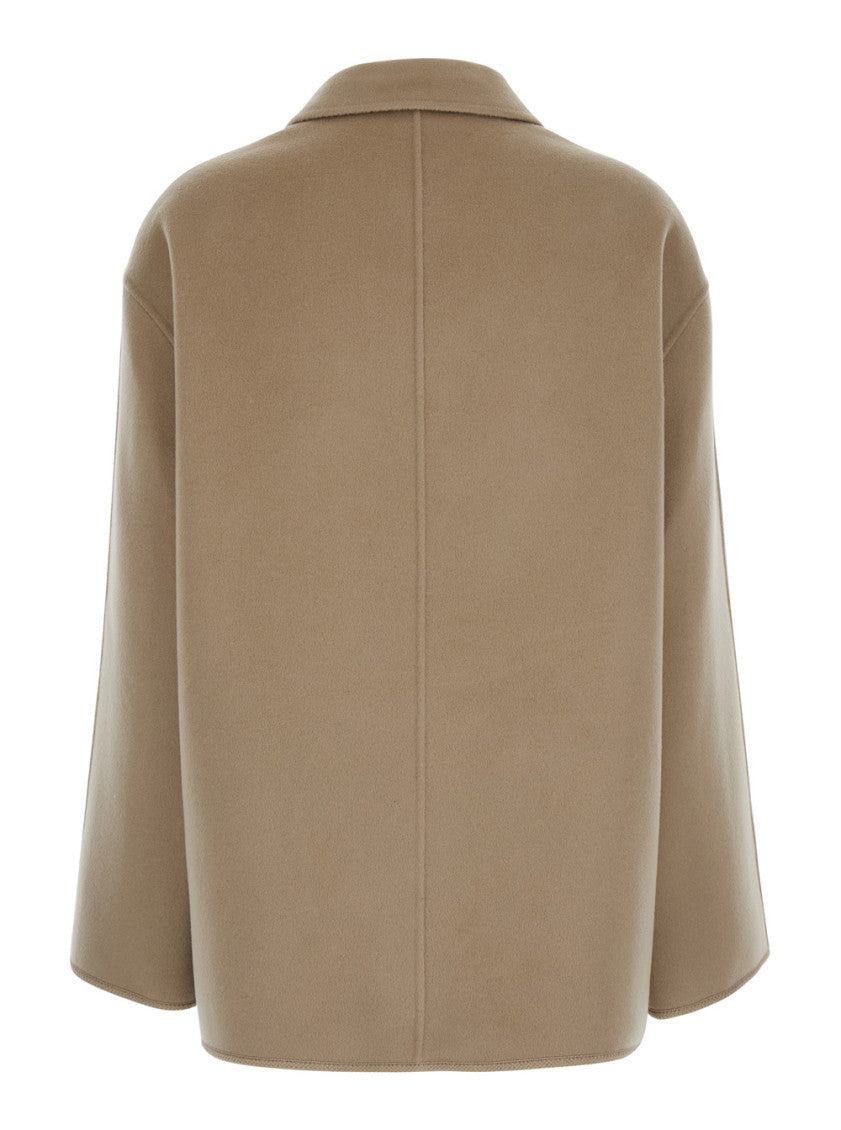 Beige Shirt Collar Trench Coat 2