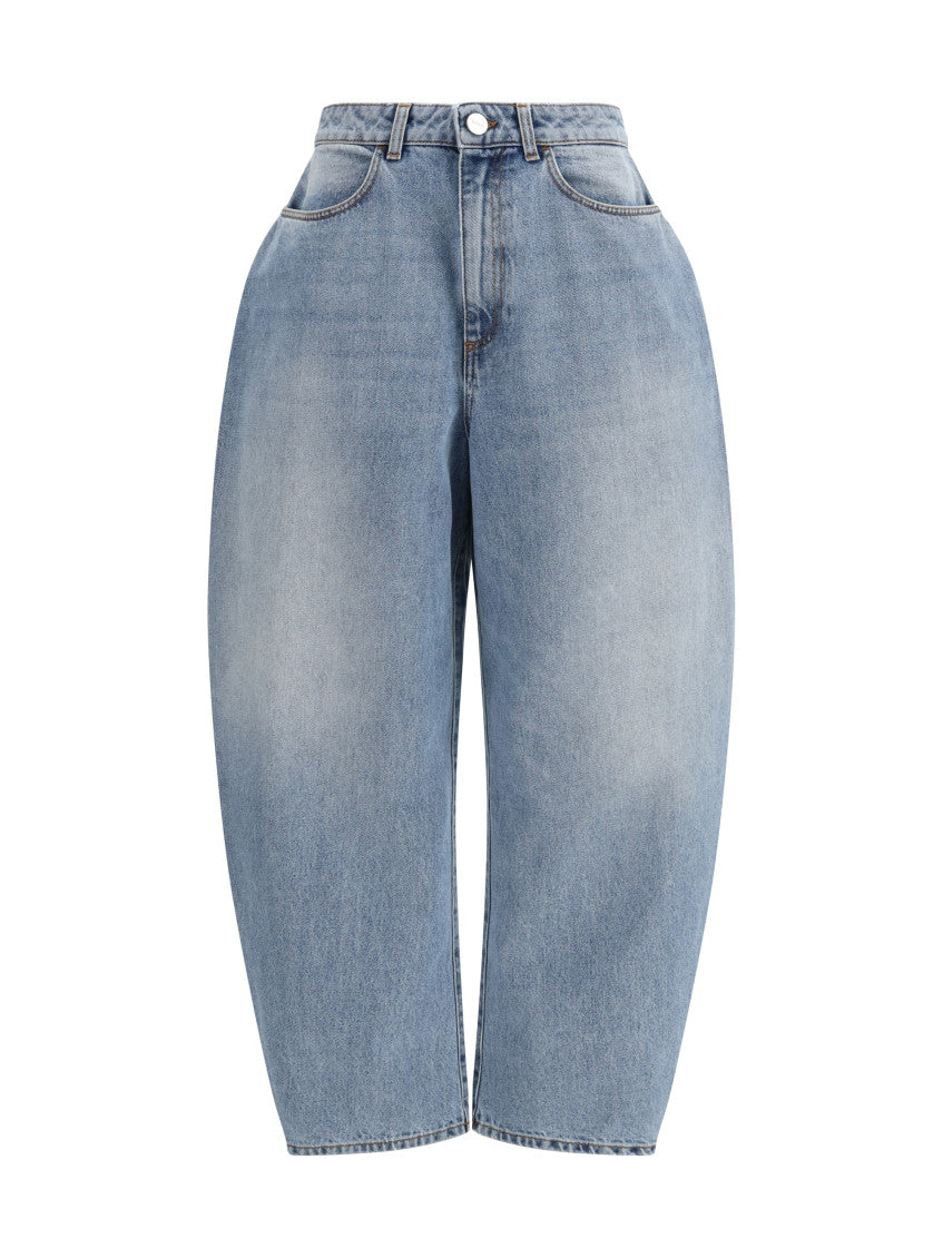 Blue Tapered High Rise Jeans 1