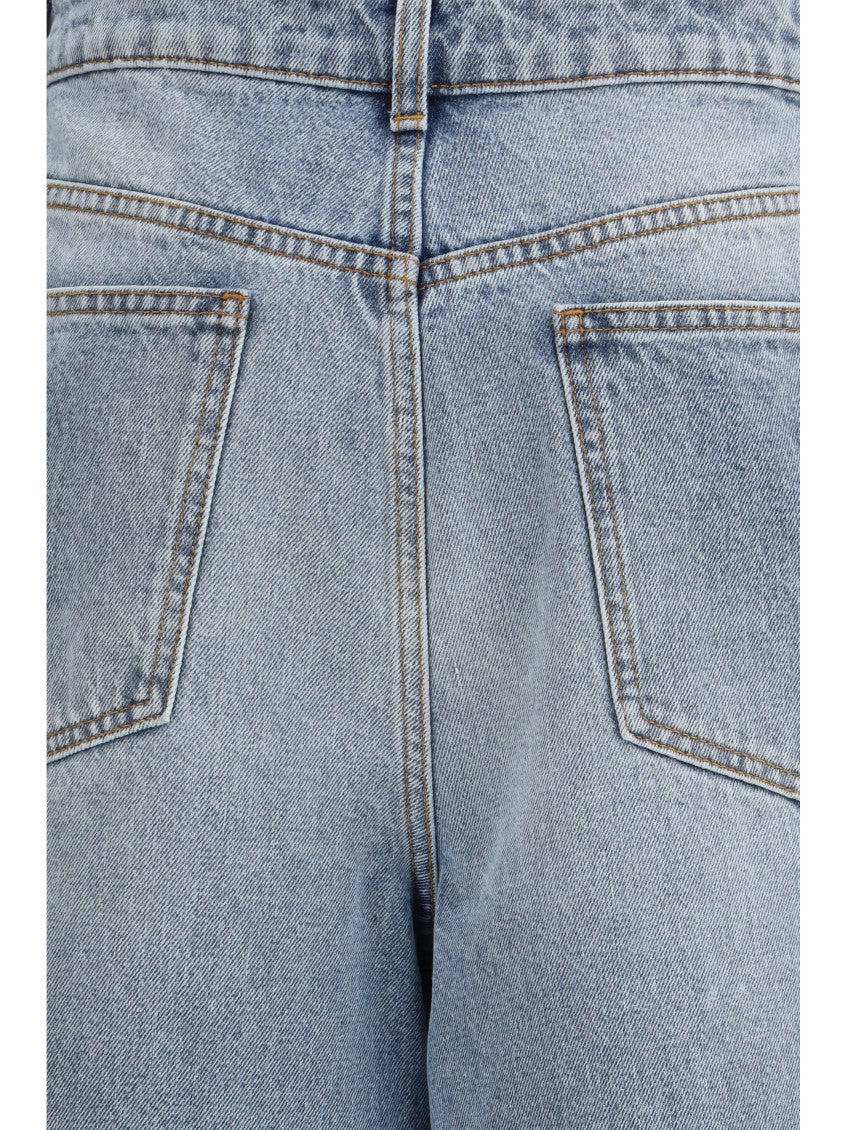 Blue Tapered High Rise Jeans 3