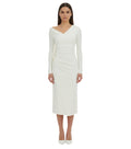 White V Neck Midi Dress 1
