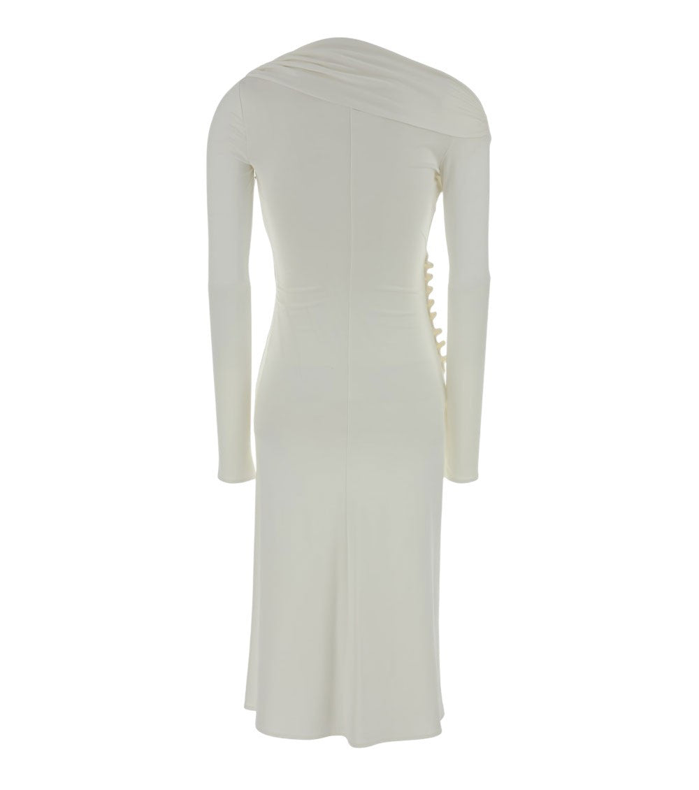 White V Neck Midi Dress 4