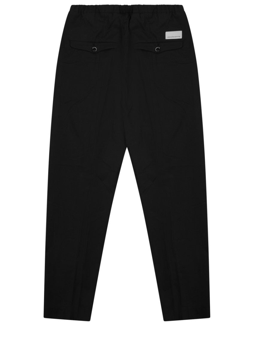 Black Tapered Elasticated Trousers 2