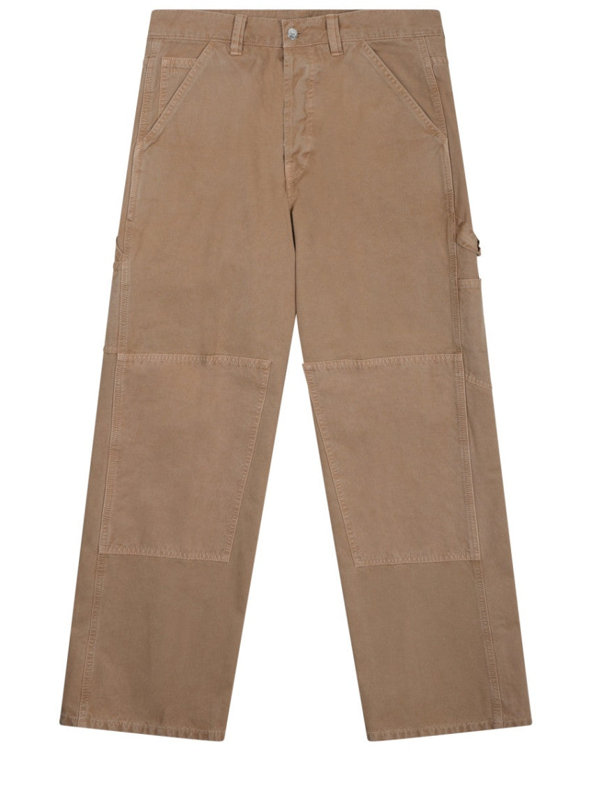 Beige Relaxed Cargo Jeans 1