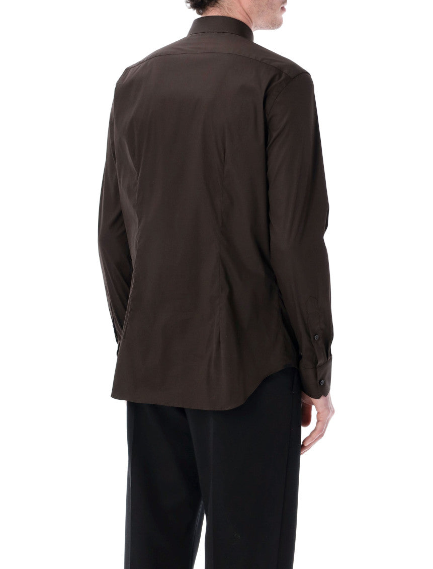 Dark Brown Solid Shirt 2