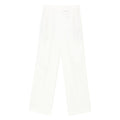 White Tailored Flat Front Pants 1