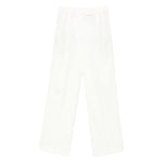 White Tailored Flat Front Pants 1