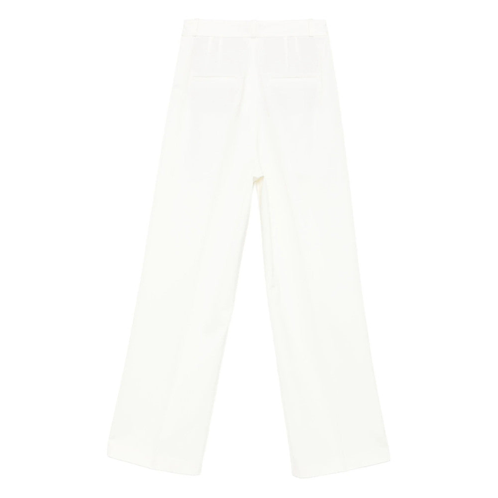 White Tailored Flat Front Pants 2