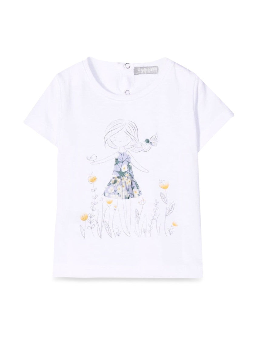 Baby Girl White Printed T-Shirt 1