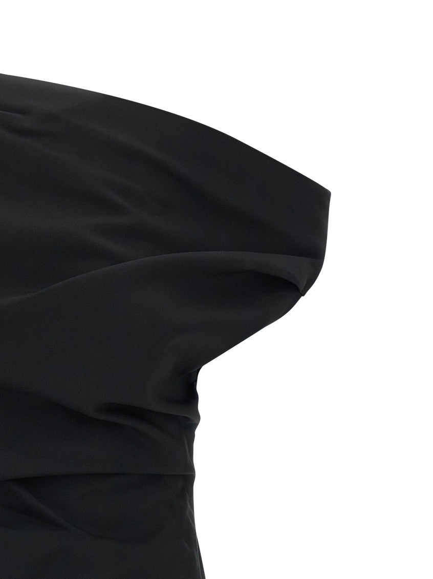 Black Solid One Shoulder Top 3
