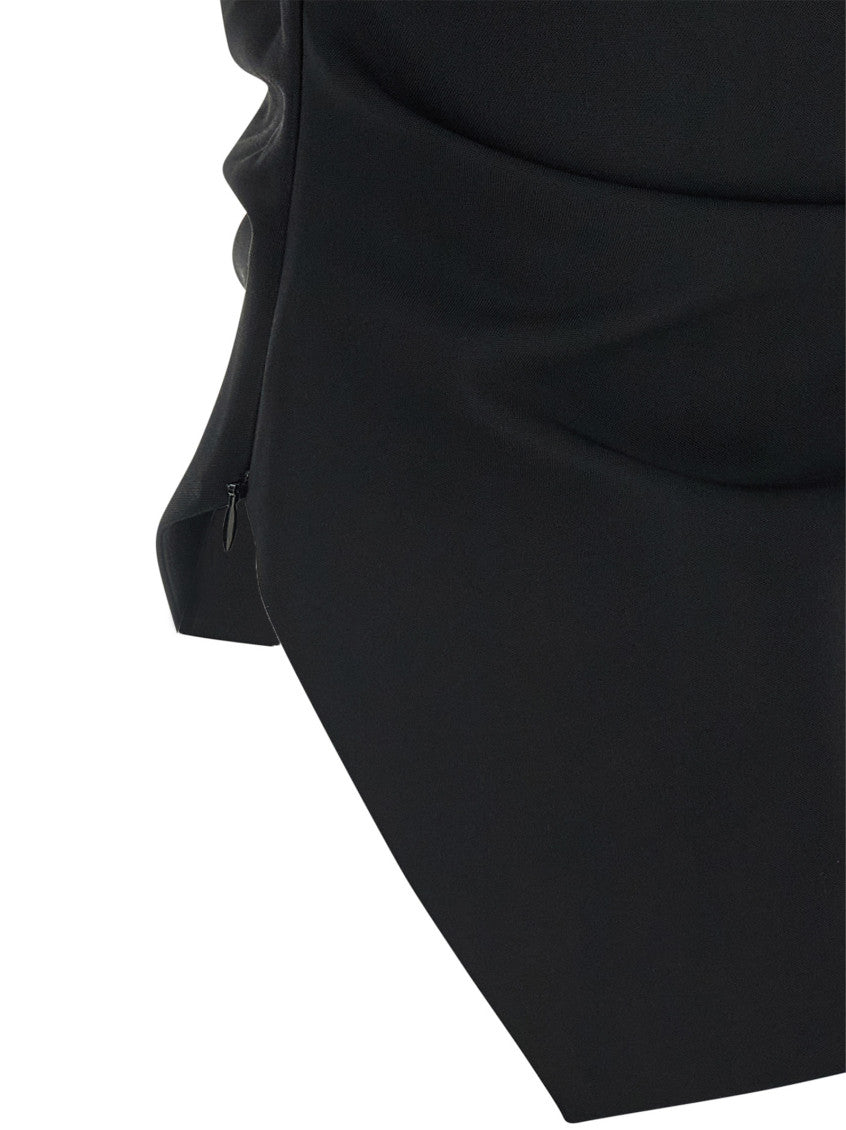 Black Solid One Shoulder Top 4