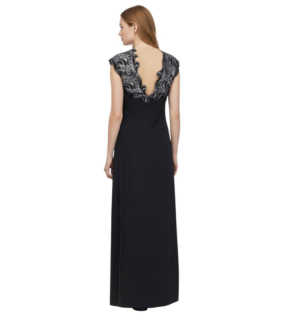 Black Crew Neck Full Length Dress 2