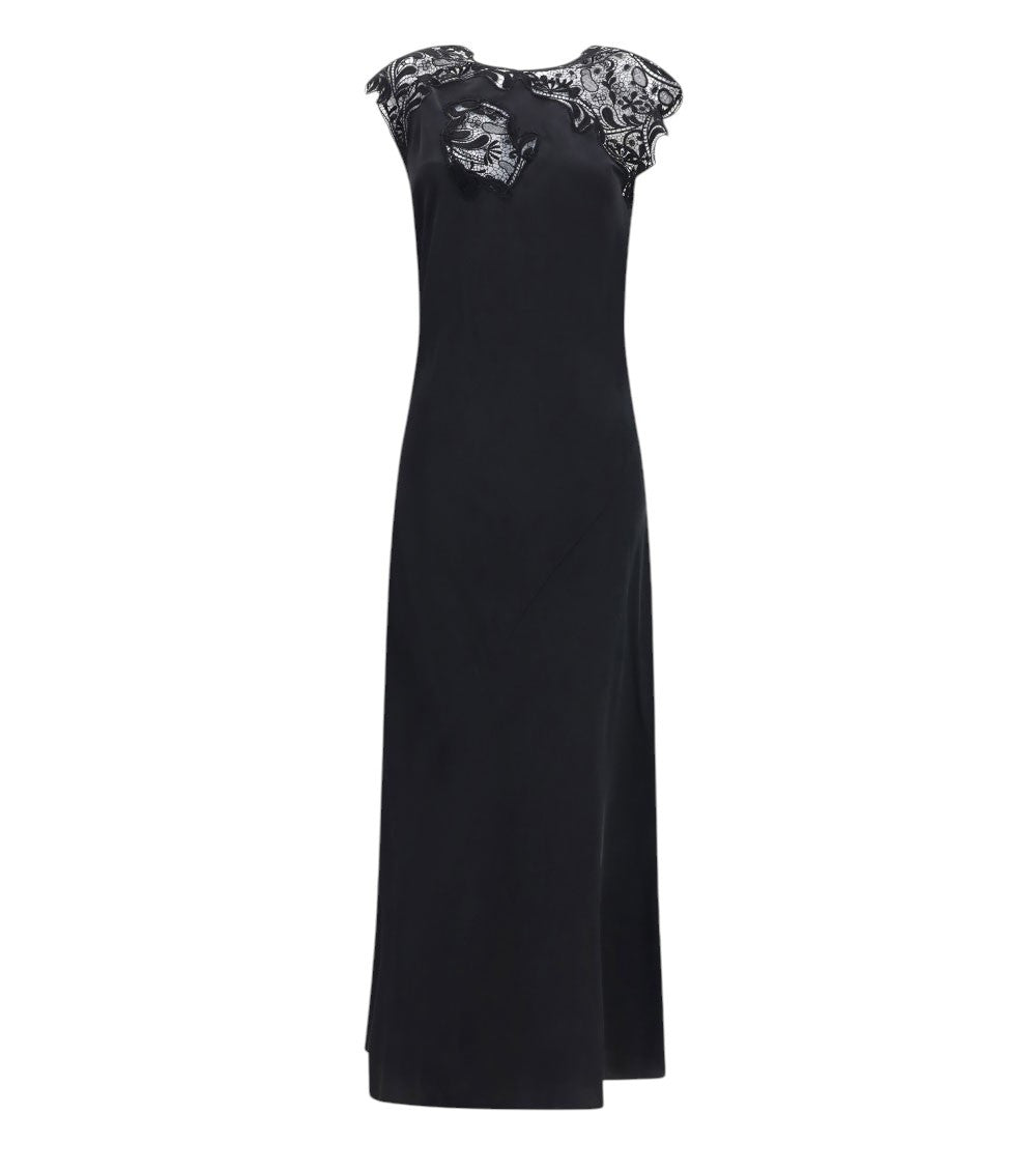 Black Crew Neck Full Length Dress 3