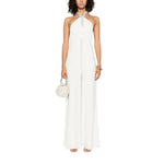 White Halter Neck Full Length Dress 1