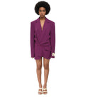 Purple Peaked Lapel Mini Dress 1