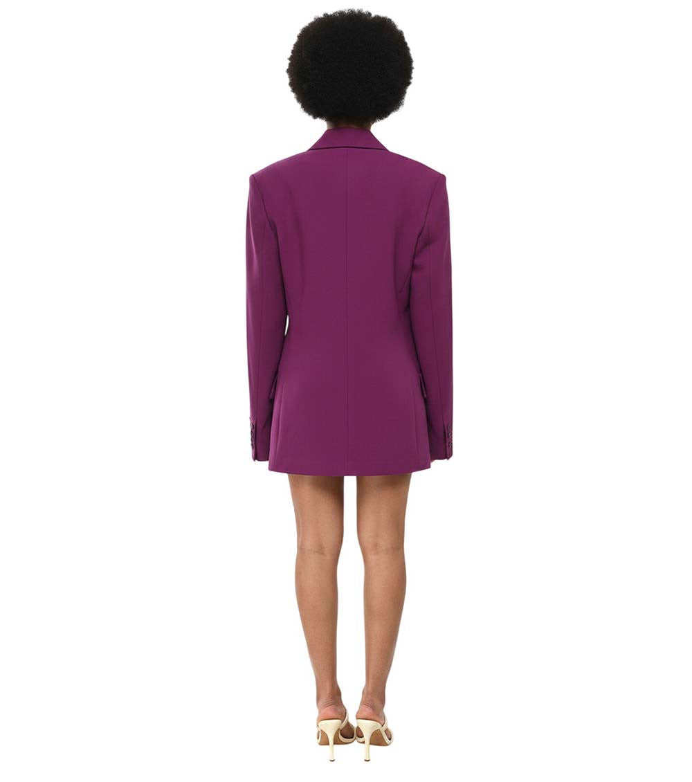 Purple Peaked Lapel Mini Dress 2
