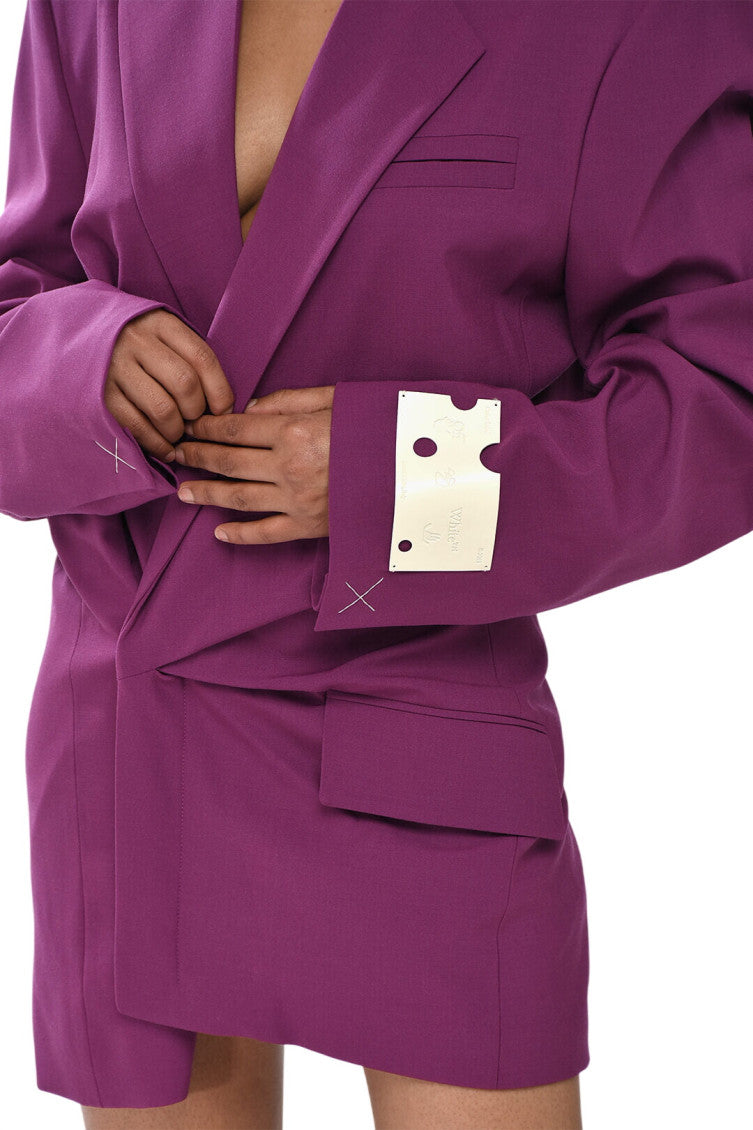 Purple Peaked Lapel Mini Dress 4