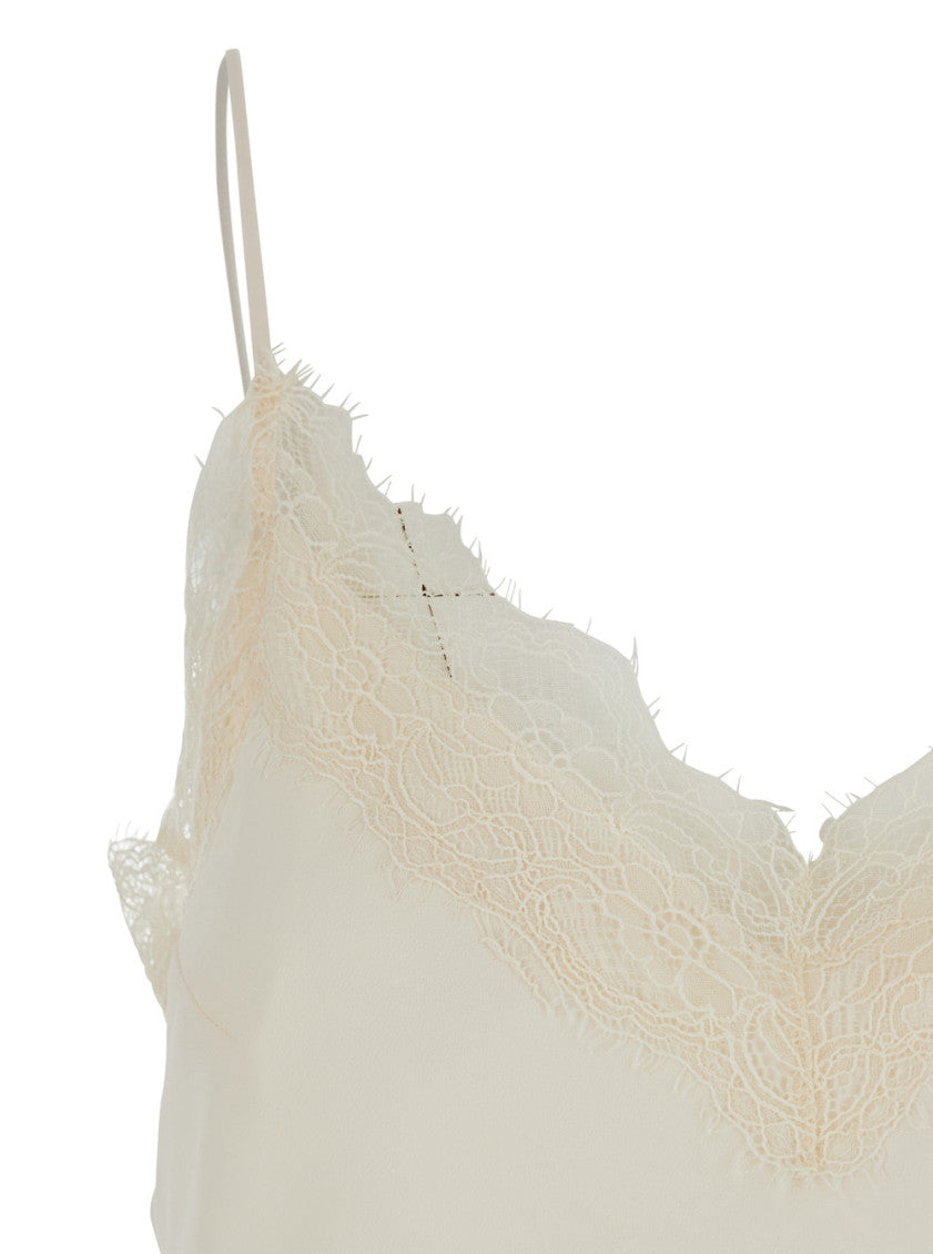 Off White Lace V Neck Top 3