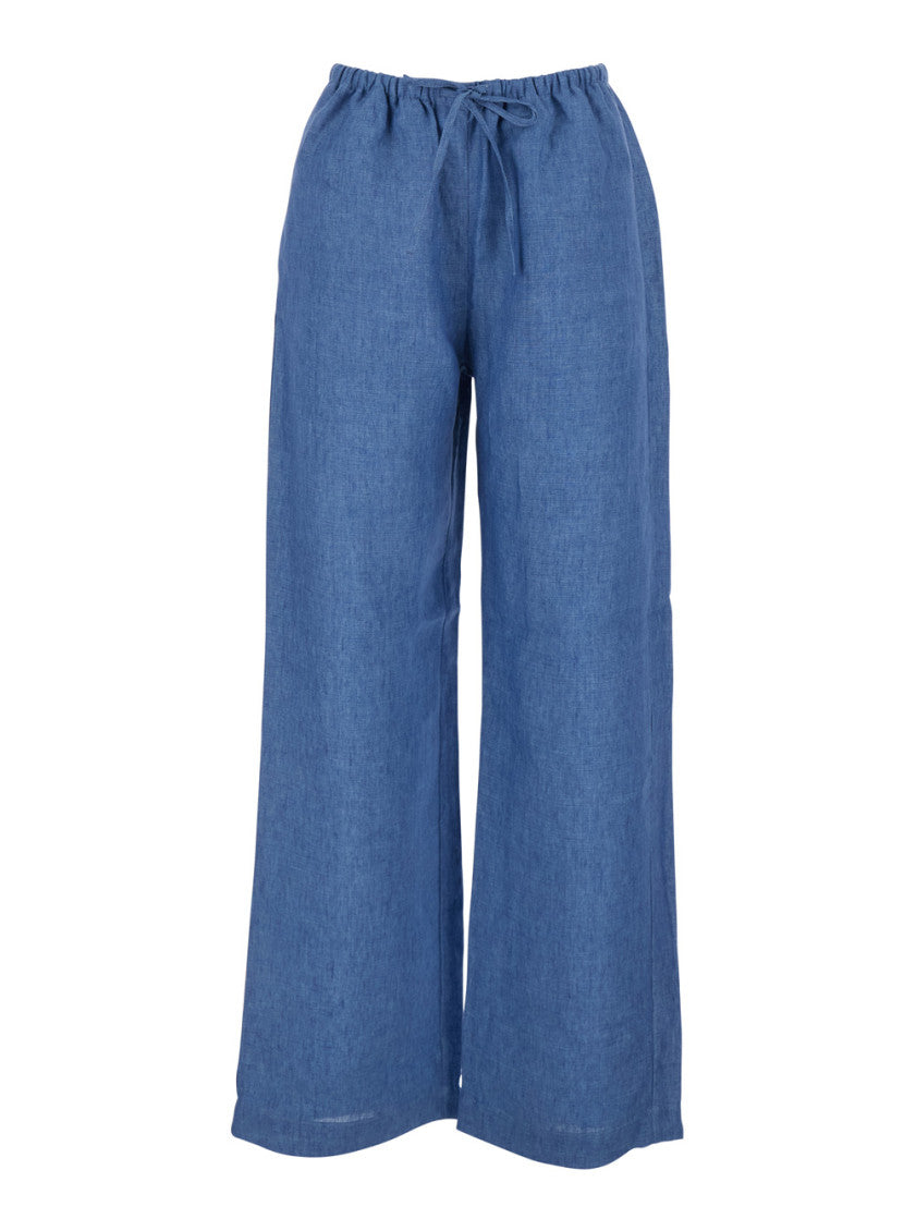 Blue Relaxed Drawstring Pants 1