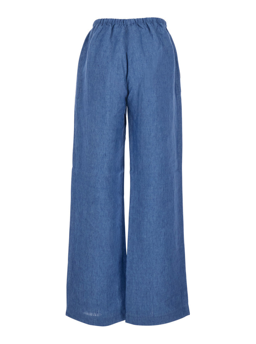 Blue Relaxed Drawstring Pants 2