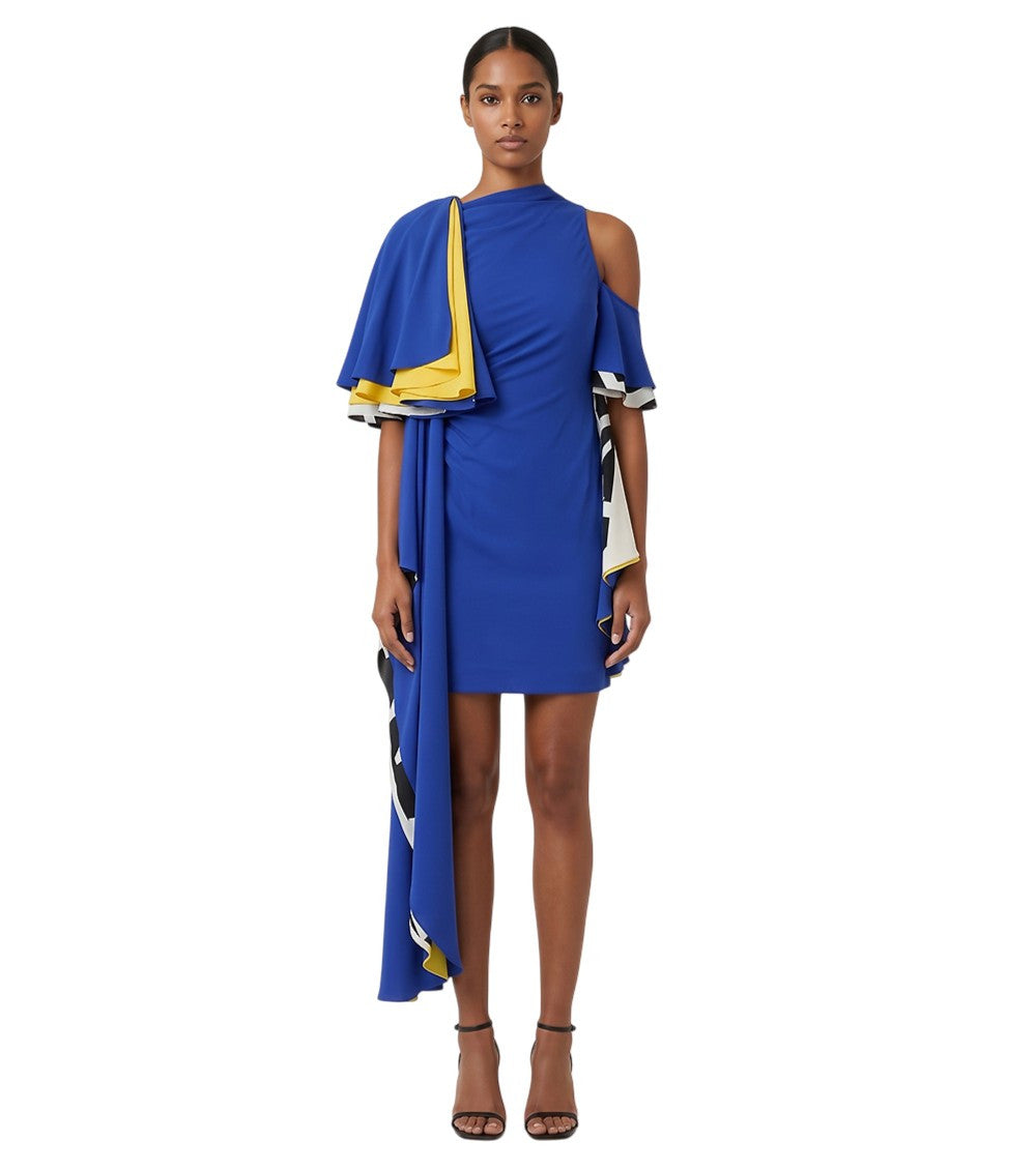 Blue Round Neck Mini Dress 1