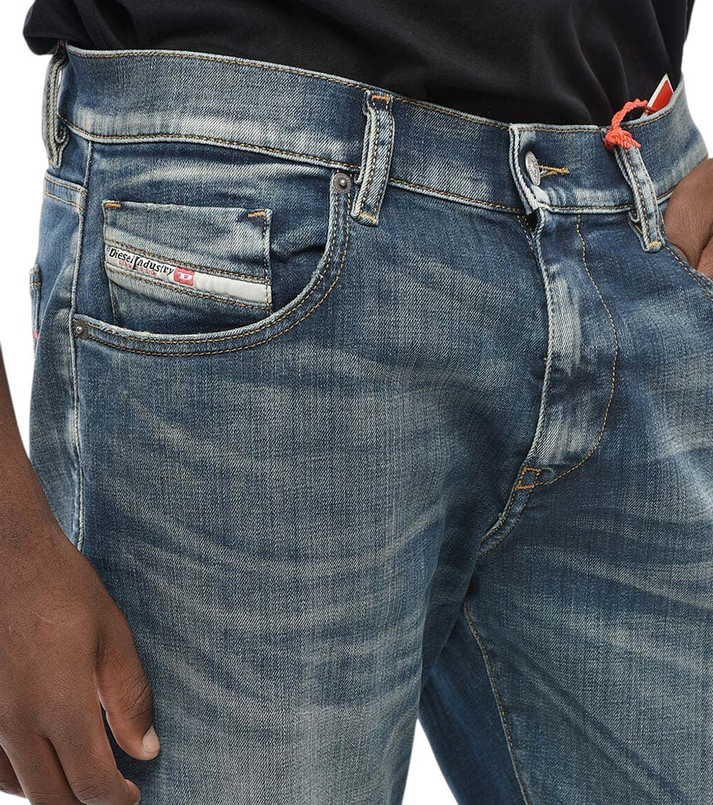 Blue Slim Mid Rise Jeans 3