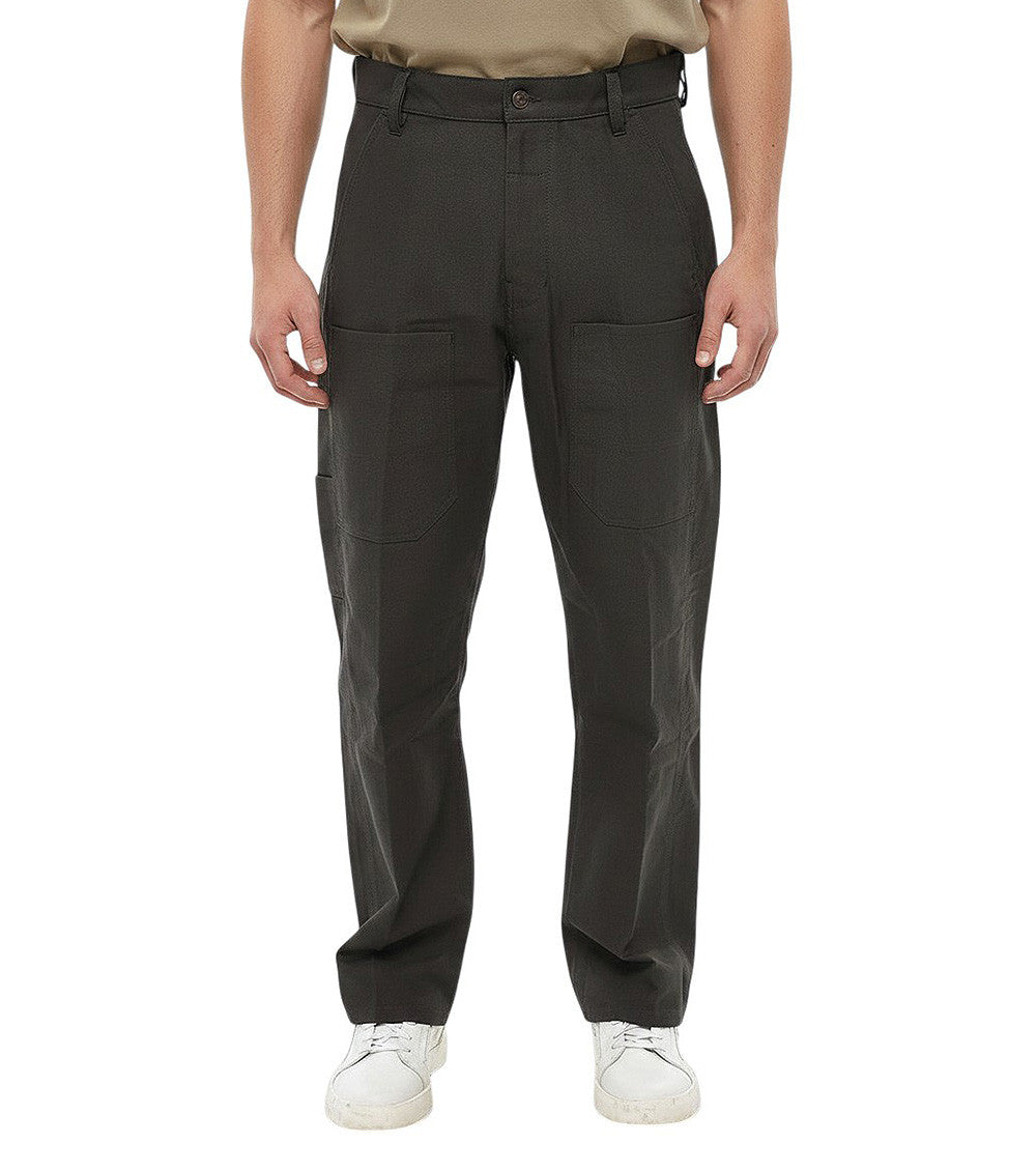 Dark Grey Straight Trousers 1