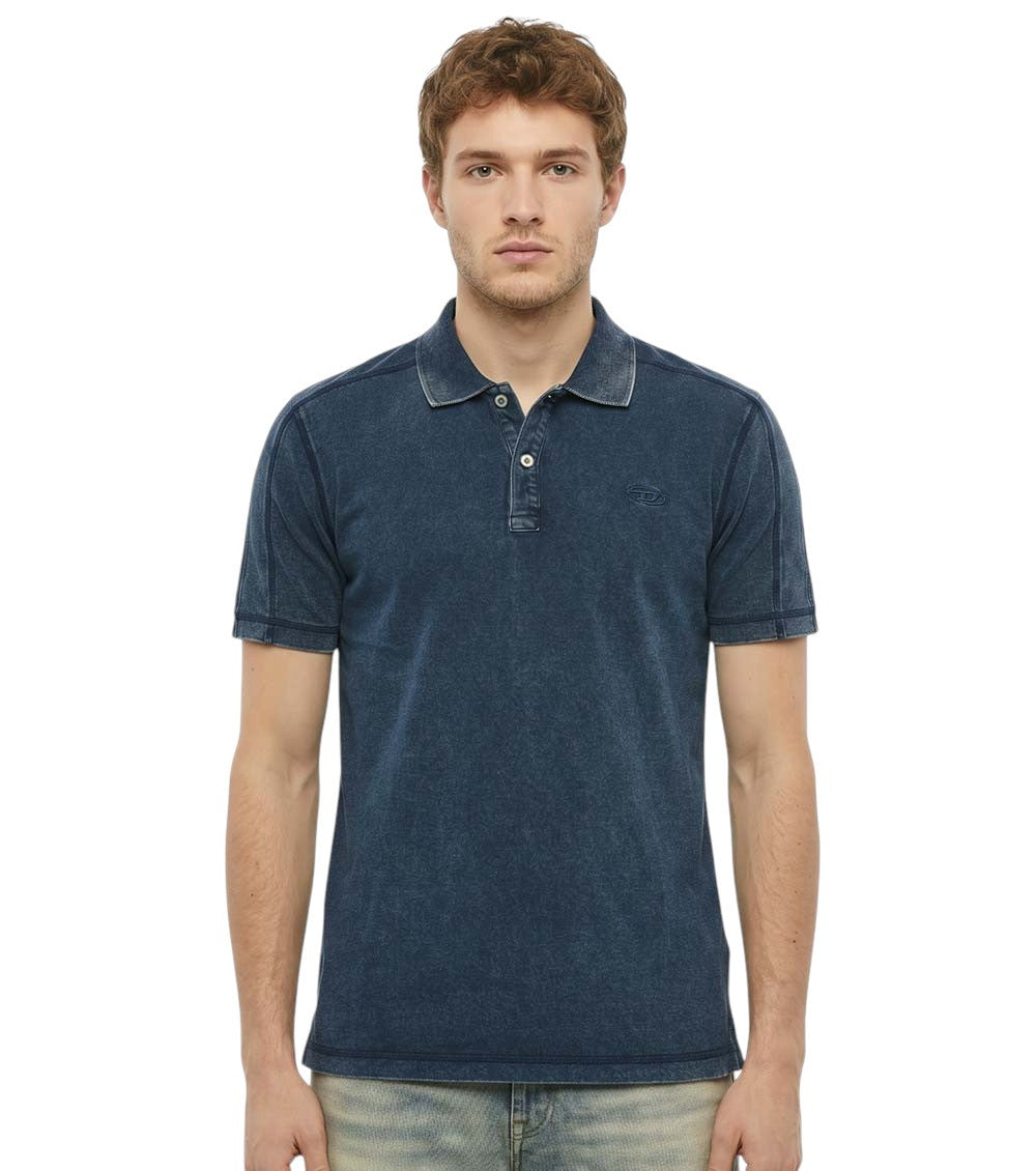 Blue Slim Shirt Collar Polo 1