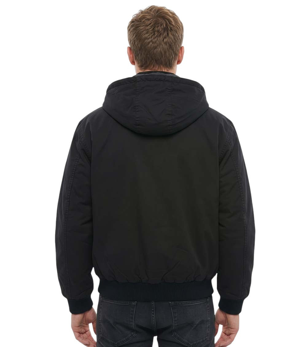 Black Solid Hood Jacket 2