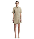 Beige Shirt Collar Mini Dress 1