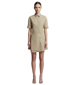 Beige Shirt Collar Mini Dress 1