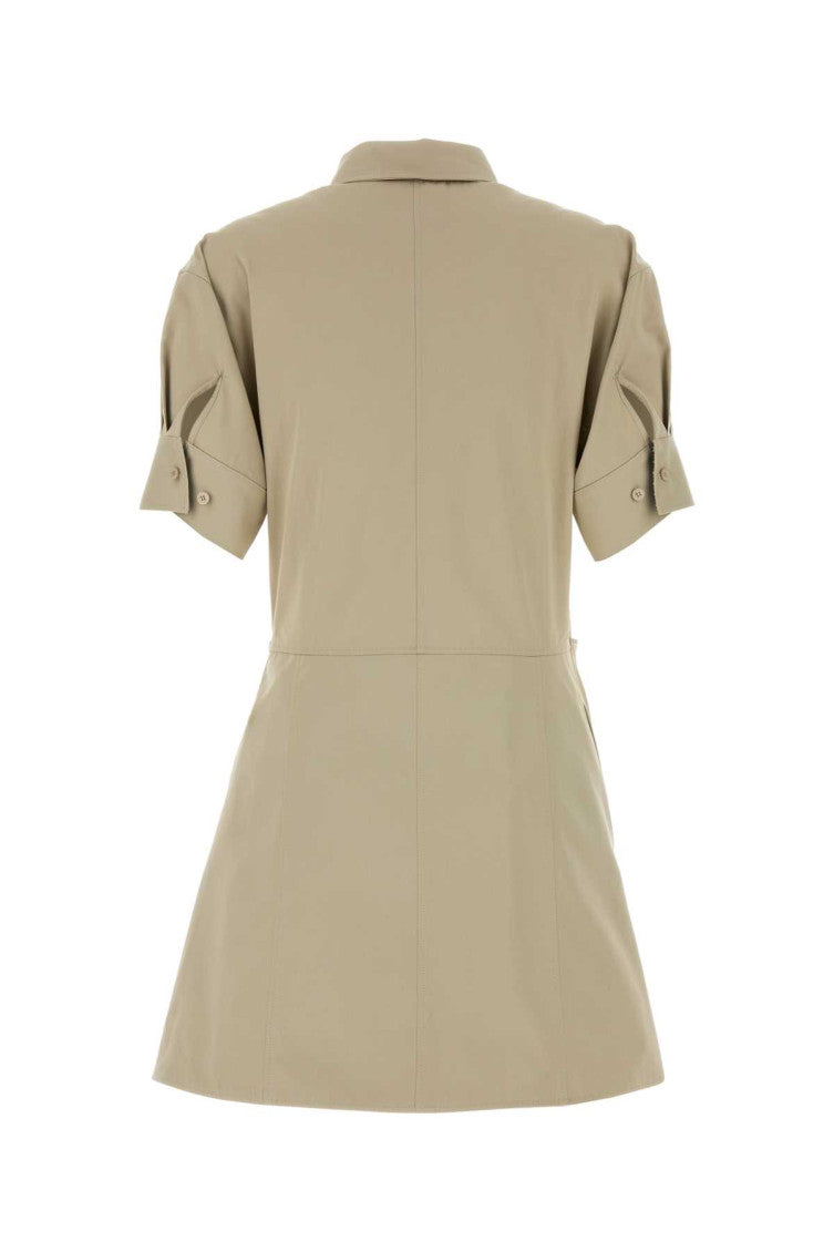 Beige Shirt Collar Mini Dress 4