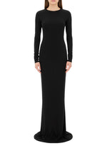 Black Crew Neck Full Length Dress 1