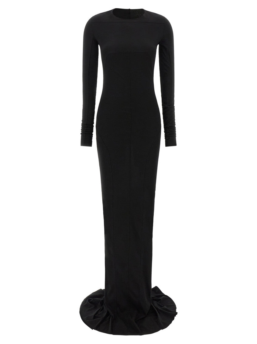 Black Crew Neck Full Length Dress 3