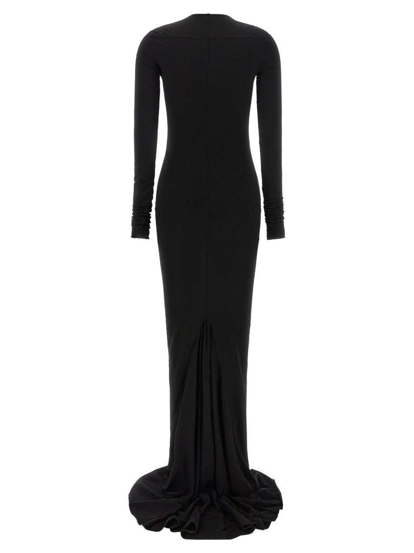 Black Crew Neck Full Length Dress 4