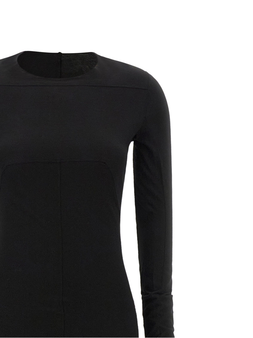 Black Crew Neck Full Length Dress 5